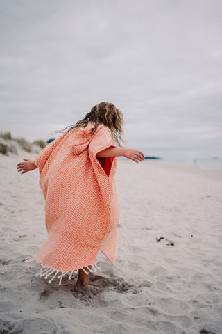 KIDS LARGE HOODED TOWEL Orange