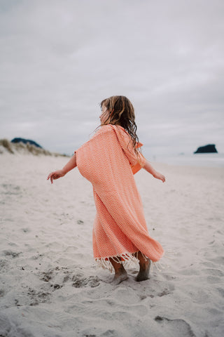 KIDS LARGE HOODED TOWEL Orange