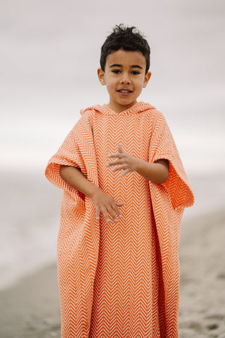 KIDS LARGE HOODED TOWEL Orange