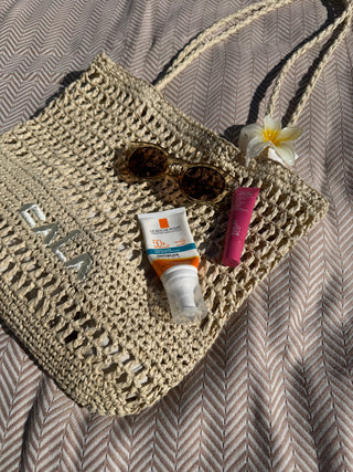 Straw Beach Bag — Natural
